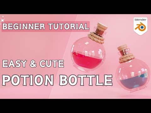 Create Easy Potion Bottle / Blender Beginner 3D Tutorial