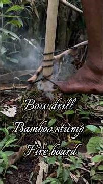 Bow drill Bamboo stump fire board #primitivefirelighting #bushcraft