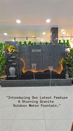 KE STORE | HOME DECOR on Instagram: "Introducing our latest feature a stunning Granite Outdoor Water Fountain is the perfect blend of modern elegance and natural tranquility. With cascading water features, warm ambient lighting, and sleek stone textures, it brings a peaceful ambiance to any garden, patio, or lobby. 🌿💧 💡 Crafted with premium granite 💧 Soothing waterfall flow 🌙 Integrated LED lighting 🌱 Perfect for outdoor spaces Add a touch of luxury and calm to your environment—where art m