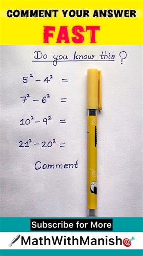 MANISH🌹 on Instagram: "Comment Your Answer Fast 👍 . Keep Practising and Sharing☺️ . . Follow:- @mathwithmanish . . #quiztime #maths #instagram #reelsinstagram #mathwithmanish"
