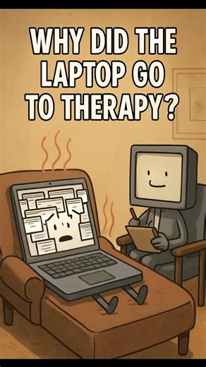 Why did the laptop go to therapy? #humor #facts #smirk #funny #joke #laptop #comedyshorts