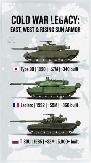 T-80U vs Leclerc vs Type 90 - 90s Main Battle Tanks Compared