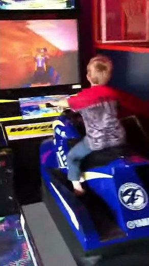 Nathaniel on Wave Runner game