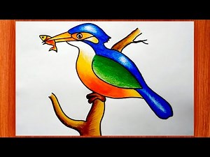 How To Draw Kingfisher Bird Step By Step || Kingfisher Drawing Easy || Creativity Studio..