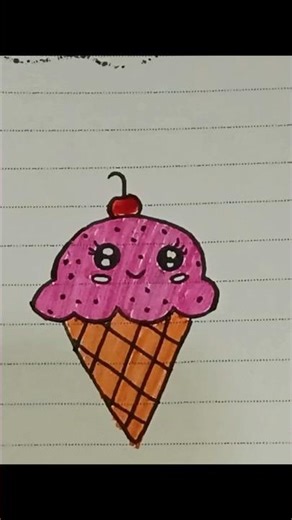 How to draw ice cream easy #icecream #shorts