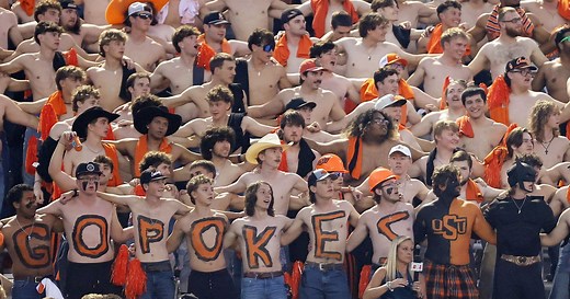 Shirtless fans take college football by storm - Outsports