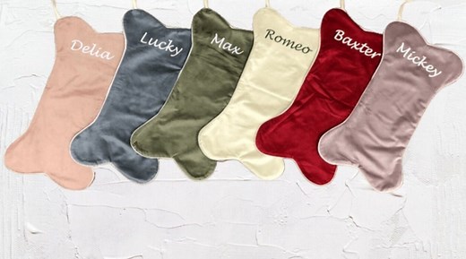 Personalized Velvet Dog Bone Christmas Stocking - Etsy