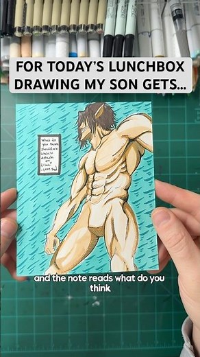 I drew the attack titan for my son‘s lunch note #attackontitan #erenyeager #animeeart #fanart #fypシ
