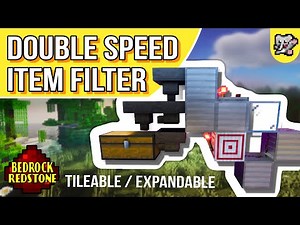 Double Speed Item Filter | Minecraft Tutorial | BEDROCK MCPE XBOX PS