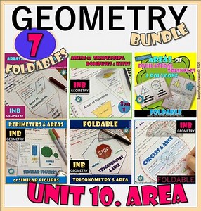 AREA. UNIT 10 GEOMETRY Interactive Notebooks Bundle *DIGITAL PDF EASEL