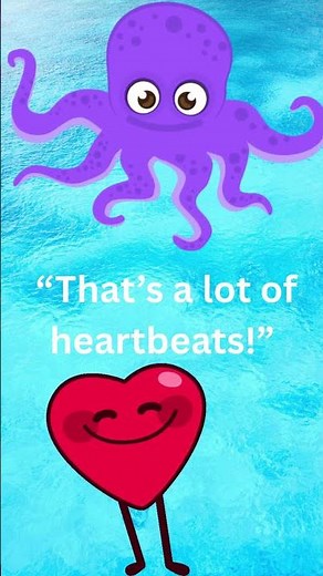 "Octopus Has 3 Hearts?! 🐙 Fun Fact for Kids | Learn with Animation #Shorts"