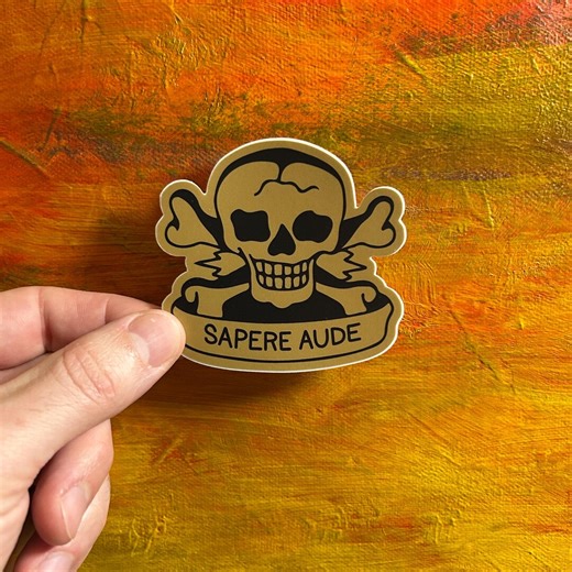 Sapere Aude Skull Sticker | Waterproof Vinyl Laptop Decal - Etsy