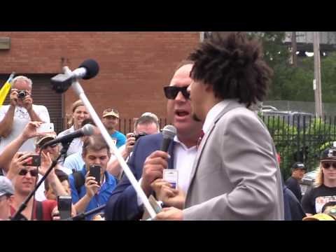 Eric Andre takes stage outside RNC in Cleveland