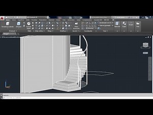 como hacer una escalera helicoidal en autocad 2D y 3D