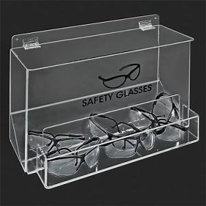 [Hot Item] Lucency Acrylic Safety Goggles Holder Safety Glass Front Dispenser with Lid