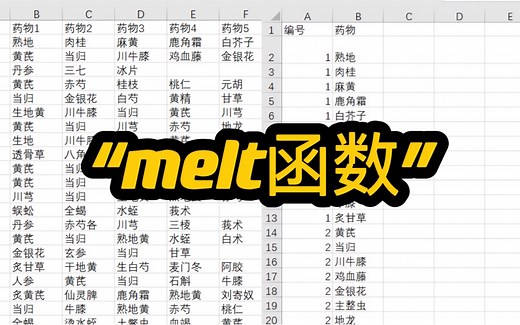 数据挖掘  事务型数据 melt函数 excel实现