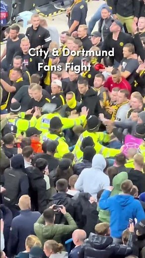 Man City & Dortmund Fans FIGHT! 😳 #shorts
