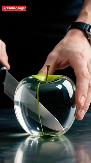 Cutting a Transparent Apple – You Won’t Believe Your Eyes! 🍎#Shorts