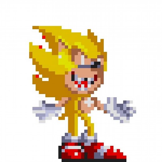 Fleetway Super Sonic laughing but on SEGA Genesis/Mega Drive