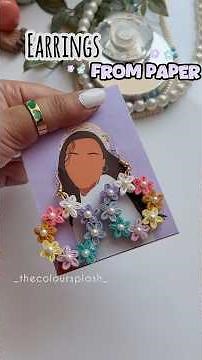 EARRING DIY from PAPER 🌼 ❤️#diy #craft #earrings #quilling #ytshorts #viralshorts #artandcraft