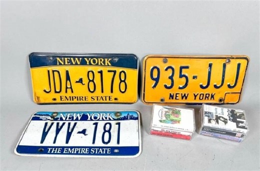 Three Vintage New York License Plates 1 White Empire State, One Gold and Blue Empire, 1 New York Yellow Blue Font. Real Vintage NY Plates - Etsy Australia