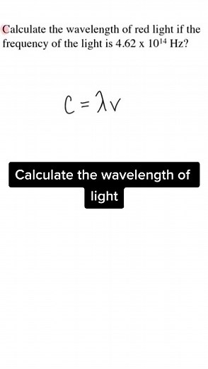 Calculating the Wavelength of Light #chemistry #homework #science #edutok #education #stem #stemed #physics #foryou #fyp #foryoupage