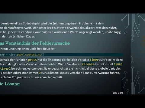 Messen von Nanosekunden zwischen Tastendruck-Dynamiken mit Python
