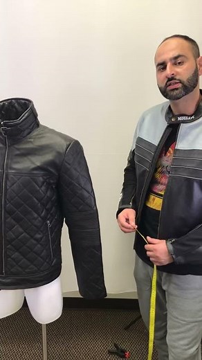 how measurements men's leather jacket sleeves