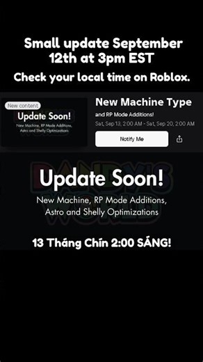 Shelly & Astro Optimization + New Machine #dandysworld #roblox #robloxshorts #astro #shelly #viral