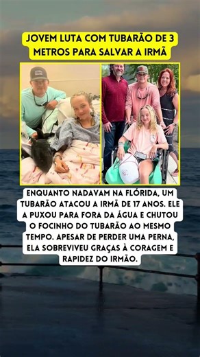 Jovem salva irmã de ataque de tubarão #noticias #shortsfeed