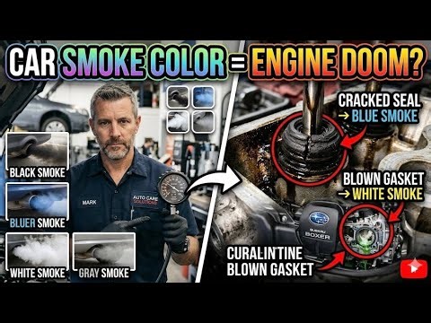 What Your Car Smoke Color Means 🚗💨 Black, Blue, White & Gray Smoke Explained | Engine Problems Guide