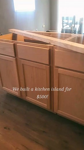 Build your own kitchen island with items from your local home store! #diy #butcherblock #kitchen #shiplap