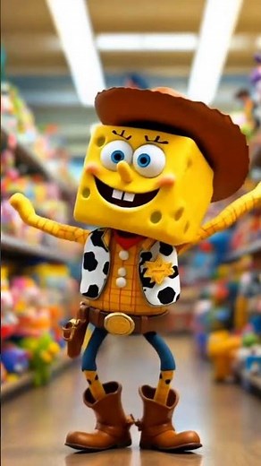 "SpongeBob's Epic Fusion: Woody, Spider-Man, Pennywise & Red Hulk!"