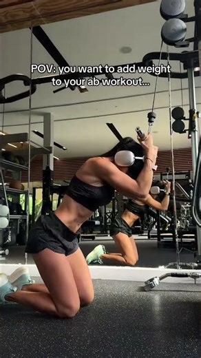 AB Cable Crunch 🔥 | Add Weight & Level Up Your Abs #abworkout #gymtok #abs