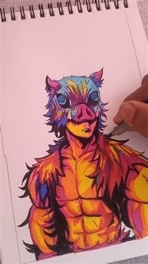 inosuke drawing #inosuke #drawing #anime #art #shorts