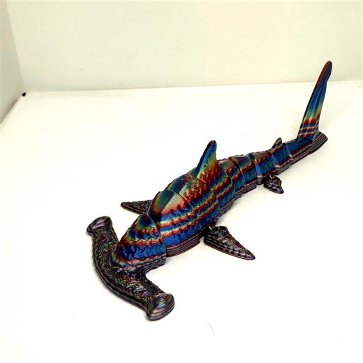 Flexi Rainbow Hammerhead Shark - Articulated Toy - Etsy