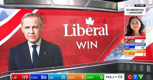 Watch the moment CTV News declares a Liberal win in the 2025 federal election