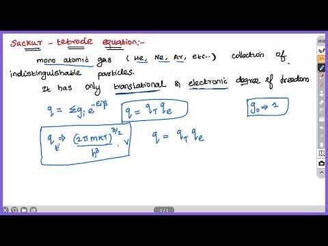 Statistical Mechanics | Sackur Tetrode Equation | CSIR NET EXAM | Chemical Sciences |