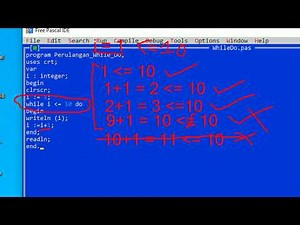 Penggunaan Perulangan While Do Pada Turbo Pascal || Looping While Do Turbo Pascal