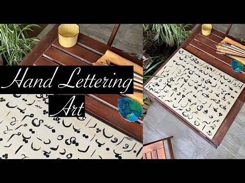 DIY Hand Lettering Art using acrylic paints on canvas