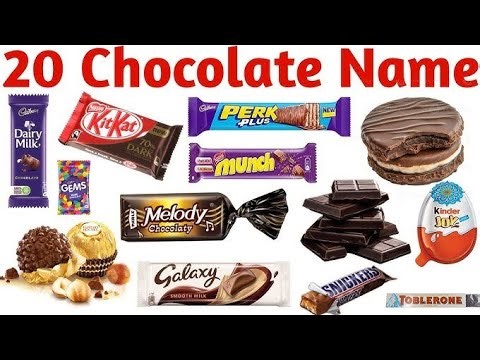 "Learn 20 Chocolate Names in English | Yummy Chocolate Vocabulary for Kids