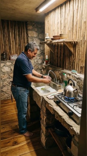 wooden and rock shelter house