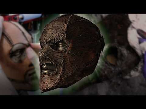 Process of Making an All Leather Wrestling Mask - Carving and Stitching