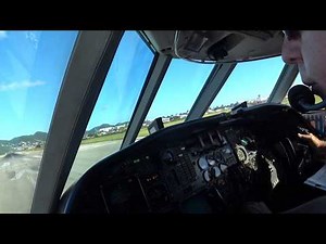 Falcon 50 departing TNCM (St Maarten) - Cockpit View