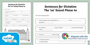 Linguistic Phonics Phase 4c 'oa' Dictation Sentences Worksheet
