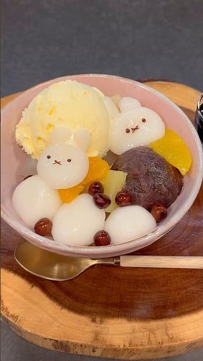 [Rabbit Anmitsu] Please share your recipe for agar-agar 🐰💦 #anmitsu #agar #shiratama #easydessert...