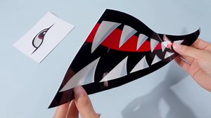 Tenare 4 Pcs Shark Teeth Mouth Kayak Stickers Decals Waterproof Flying Tiger Decal Warhawk Sticker Shark Decal for Kayak Canoe Fishing Boat Car Truck Dagger Ocean Boat Decoration