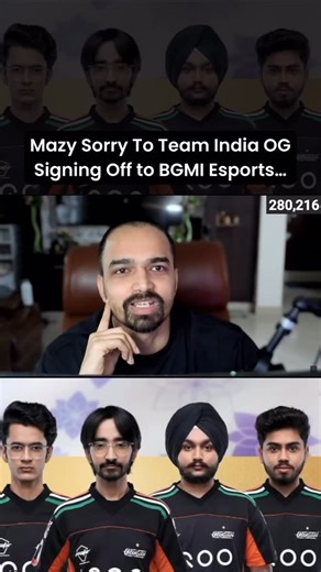 MuFiJuL GaminG | BGMI Esports Updates, Highlights & Memes on Instagram: "Mazy publicly apologises to Team India, Orangutan & the owners after that tough final-day PMGC performance… and he’s officially calling it quits from BGMI esports watch parties & discussion streams. Low-key emotional exit — accountability over excuses 💔 Gotta respect him for owning the moment instead of blaming others 👏"