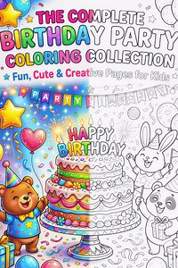 Birthday Party Coloring Collection | 50 Fun Pages for Kids (PDF) - Etsy