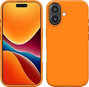kwmobile Case Compatible with Apple iPhone 16 Case - TPU Silicone Phone Cover with Soft Finish - Fruity Orange